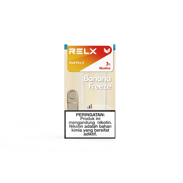 Shop RELX IDN Vape Pod Pod Pro2 Banana Freeze Price Rp 82000 3% Nicotine Best tasting e-cigarette 1.9ml E-liquid