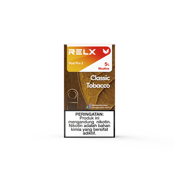 Shop RELX IDN Vape Pod Pod Pro2 Classic Tobacco Price Rp 82000 5% Nicotine No.1 E-cig in Indonesia 1.9ml E-liquid