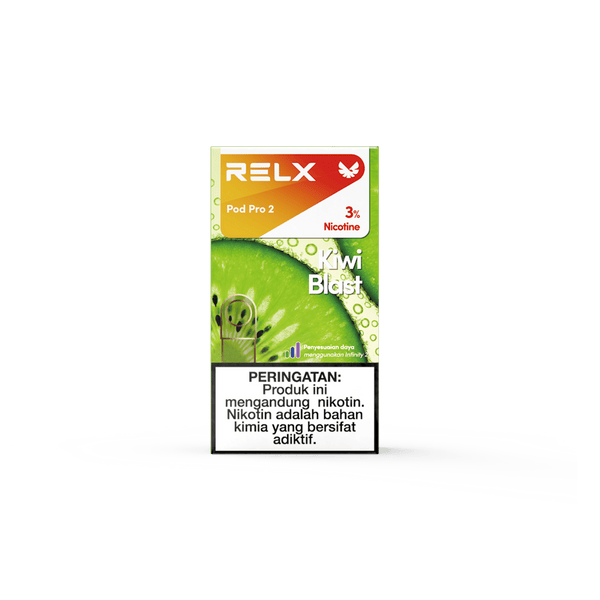 Shop RELX IDN Vape Pod Pod Pro2 Kiwi Blast Price Rp 82000 3% Nicotine Best tasting e-cigarette 1.9ml E-liquid