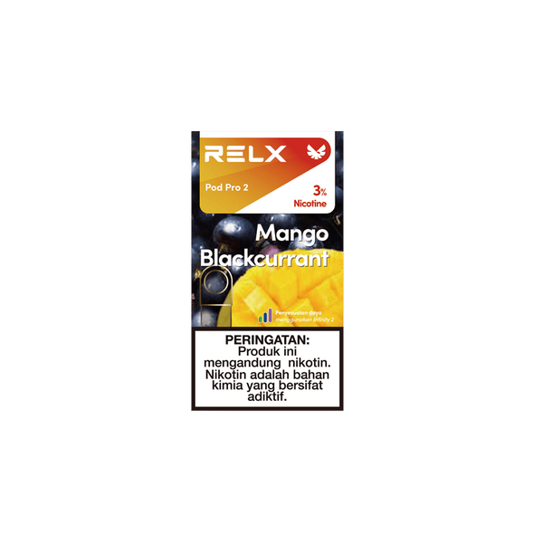 Shop RELX IDN Vape Pod Pod Pro2 Mango Blackcurrant Price Rp 82000 3% Nicotine No.1 E-cig in Indonesia 1.9ml E-liquid