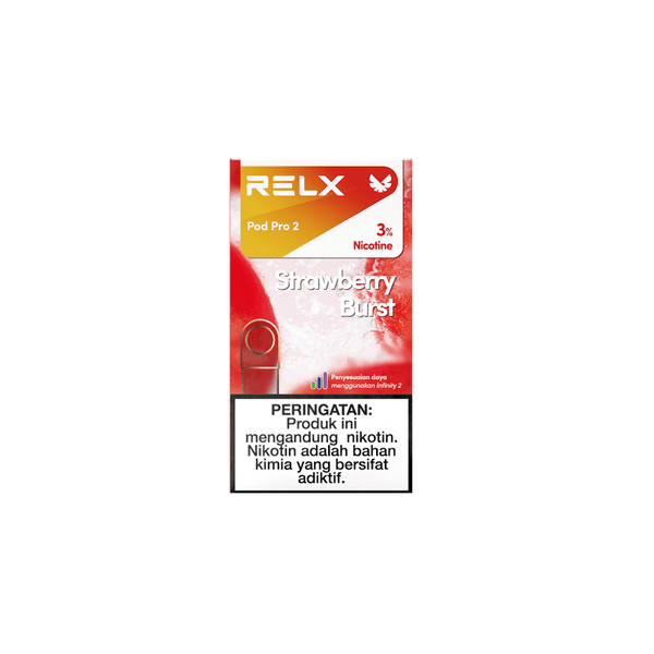 Shop RELX IDN Vape Pod Pod Pro2 Strawberry Burst Price Rp 82000 3% Nicotine Best tasting e-cigarette 1.9ml E-liquid