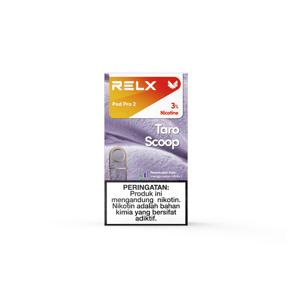 Shop RELX IDN Vape Pod Pod Pro2 Taro Scoop Price Rp 82000 3% Nicotine Best tasting e-cigarette 1.9ml E-liquid