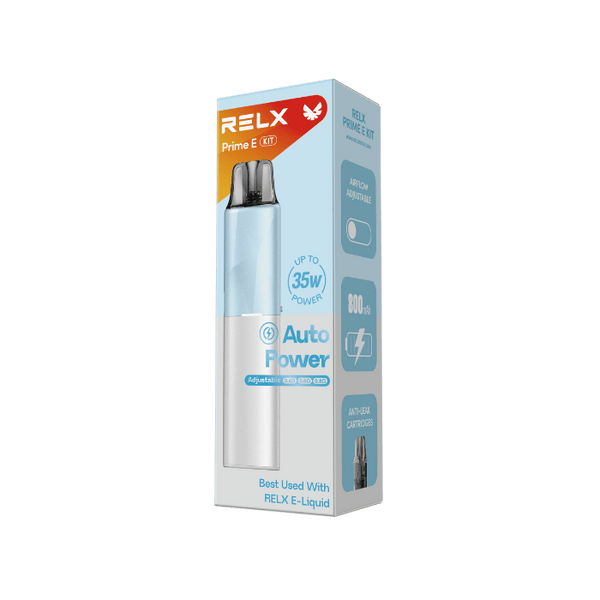 RELX IDN Open System Prime E RELX Prime E Aqua Blue Color Colour Package Indonesia's Premier Open System package