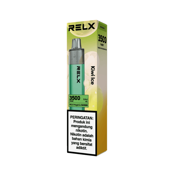 Shop RELX IDN Disposable Vape   MagicGo GA3500 Kiwi Ice Price Rp 180000 3% Nicotine Indonesia's Top E-cig Cartridge 6ml E-liquid
