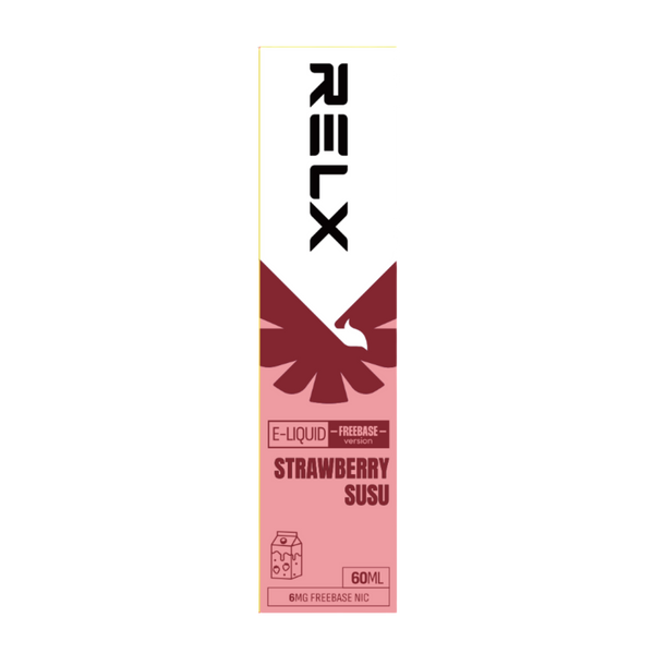 Shop RELX IDN E-liquid Strawberry Susu 60mL Order for Great Vaping 6mg Freebase Nicotine Most Popular E-cigarette Flavour 🍓🥛
