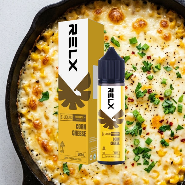 Shop RELX IDN Vape E-liquid Corn Cheese Order for Great Vaping Freebase 60mL 3mg Nicotine Most Popular E-cigarette Flavour Price Rp145000 Indonesia's Premier E-cig Product
