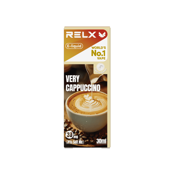 Shop RELX IDN Disposable E-cigrette Vape E-liquid Very  Cappuccino Order for Great Vaping  3% Nicotine Most Popular E-cigarette Flavour 
