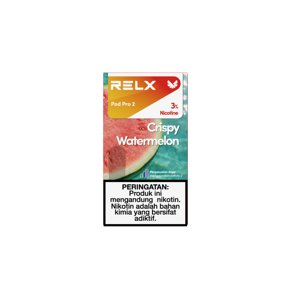 RELX Indonesia E-cigrette Vape Pod Pro2 Crispy Watermelon Flavor Flavour 3% Nicotine Best E-cigarette Brands Cartridge 1.9ml E-liquid 🍉
