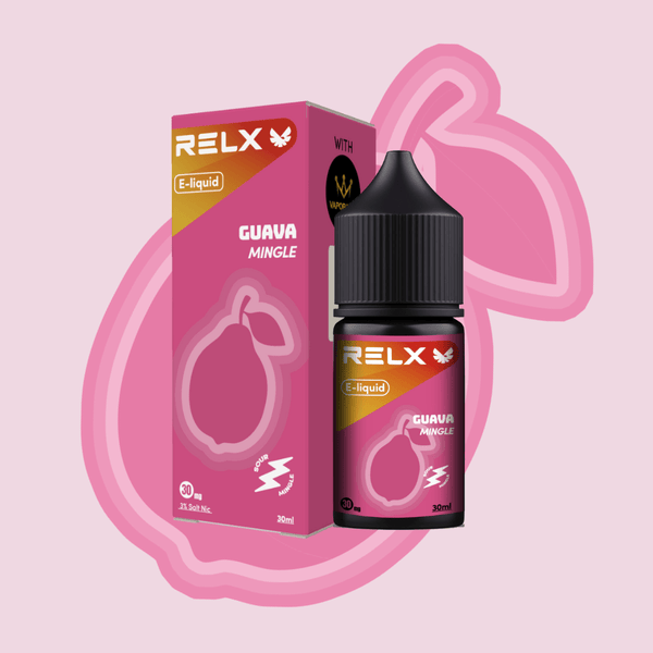  RELX IDN Disposable Vape E-liquid Guava_Mingle Price Rp 110000 3% Nicotine Indonesia's Premier E-cig Product  
