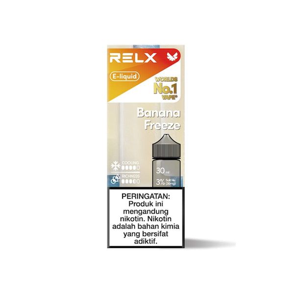 Shop RELX IDN Disposable Vape Pod E-liquid Banana Freeze Flavor Flavour 3% Nicotine Best E-cigarette Brands  🍌
