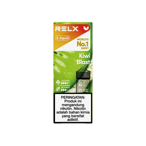 Shop RELX IDN Disposable Vape Pod E-liquid Kiwi Blast Flavor Flavour 3% Nicotine Best E-cigarette Brands  🥝
