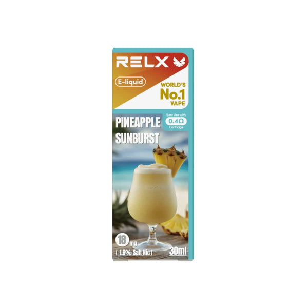 Shop RELX IDN Disposable E-cigrette Vape E-liquid PineappleSunburst Order for Great Vaping  3% Nicotine Most Popular E-cigarette Flavour  🍹
