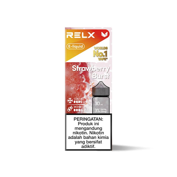 Shop RELX IDN Disposable Vape Pod E-liquid Strawberry Burst Flavor Flavour 3% Nicotine Best E-cigarette Brands  🍓
