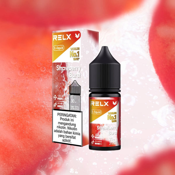  RELX IDN Disposable E-cigrette Vape E-liquid Strawberry Burst Order for Great Vaping  3% Nicotine Most Popular E-cigarette Flavour  🍓
