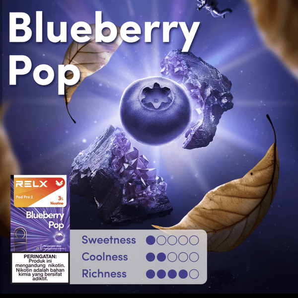 RELX Pod Pro 2 Flavour Blueberry Pop Flavour REX Vape Pod Indonesia Better Price than RELX Tokopedia RELX Lazada RELX Shopee
