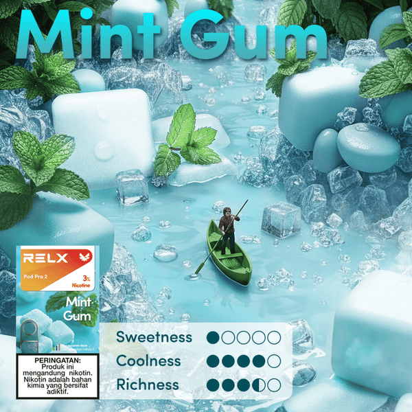 RELX Pod Pro 2 Flavour Mint Gum Flavour REX Vape Pod Indonesia Better Price than RELX Tokopedia RELX Lazada RELX Shopee
