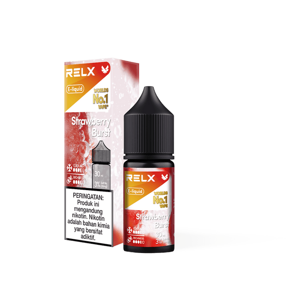  RELX IDN Disposable E-cigrette Vape E-liquid Strawberry Burst Order for Great Vaping  3% Nicotine Most Popular E-cigarette Flavour  🍓
